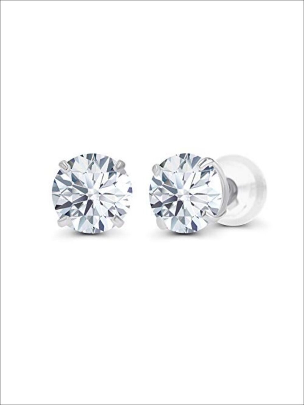 14K Solid Gold Round Gemstone Birthstone Prong Set Stud Earrings